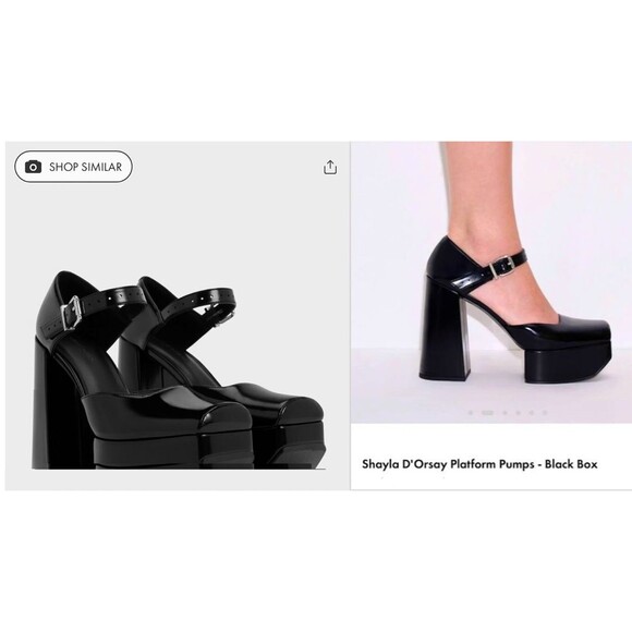 Charles & Keith Mary Janes Platform Heels Shayla D'Orsay Ballet Pump Blk 9 NEW - Picture 1 of 16